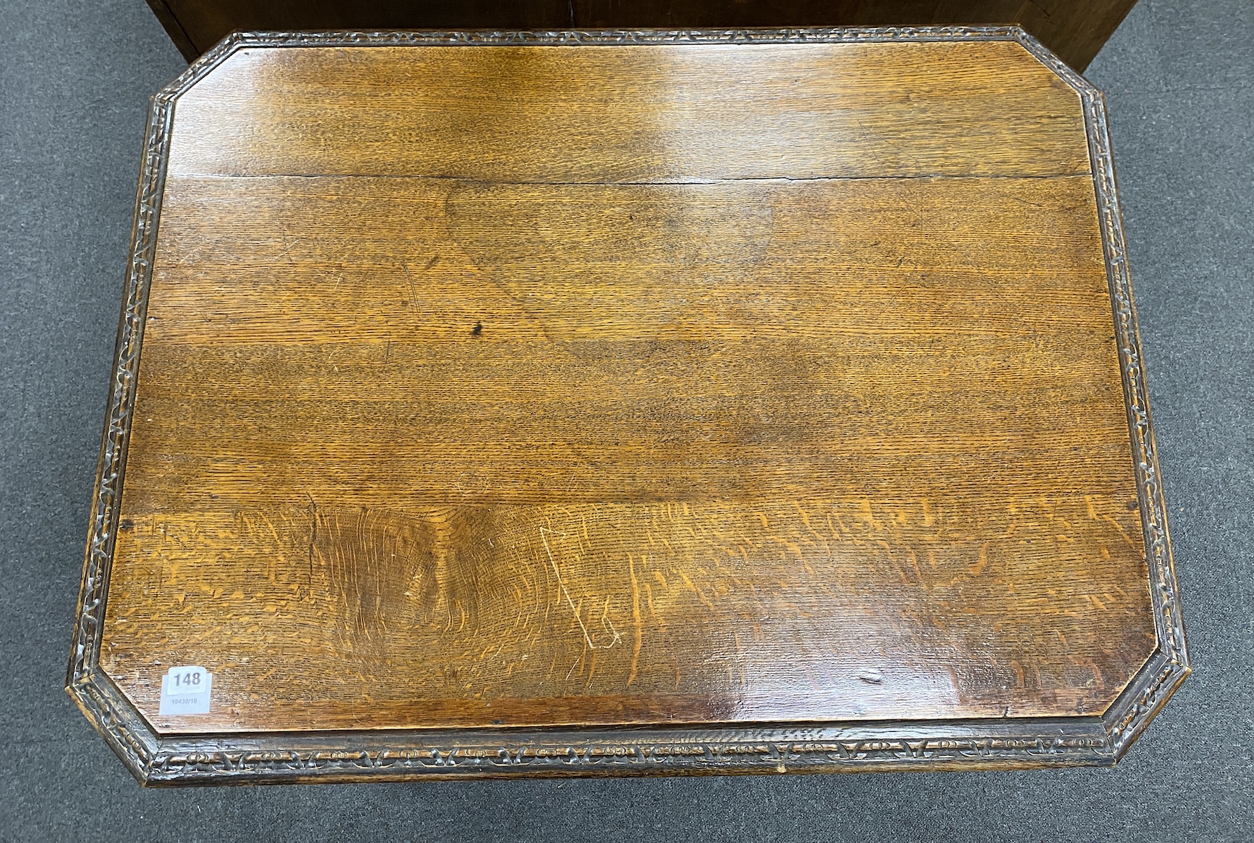 A 19th century Flemish octagonal oak centre table, width 98cm, depth 74cm, height 75cm